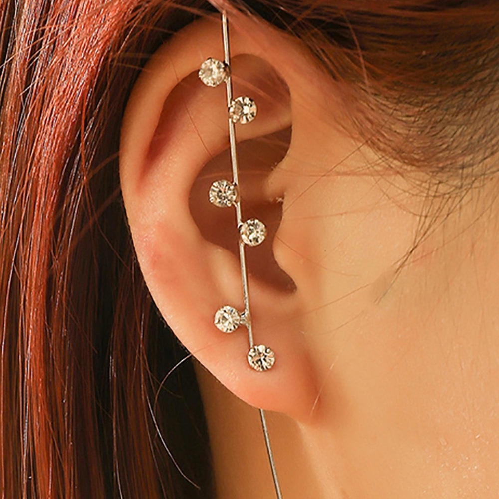 Unbranded Silver 6 Round Stone Ear Cuff